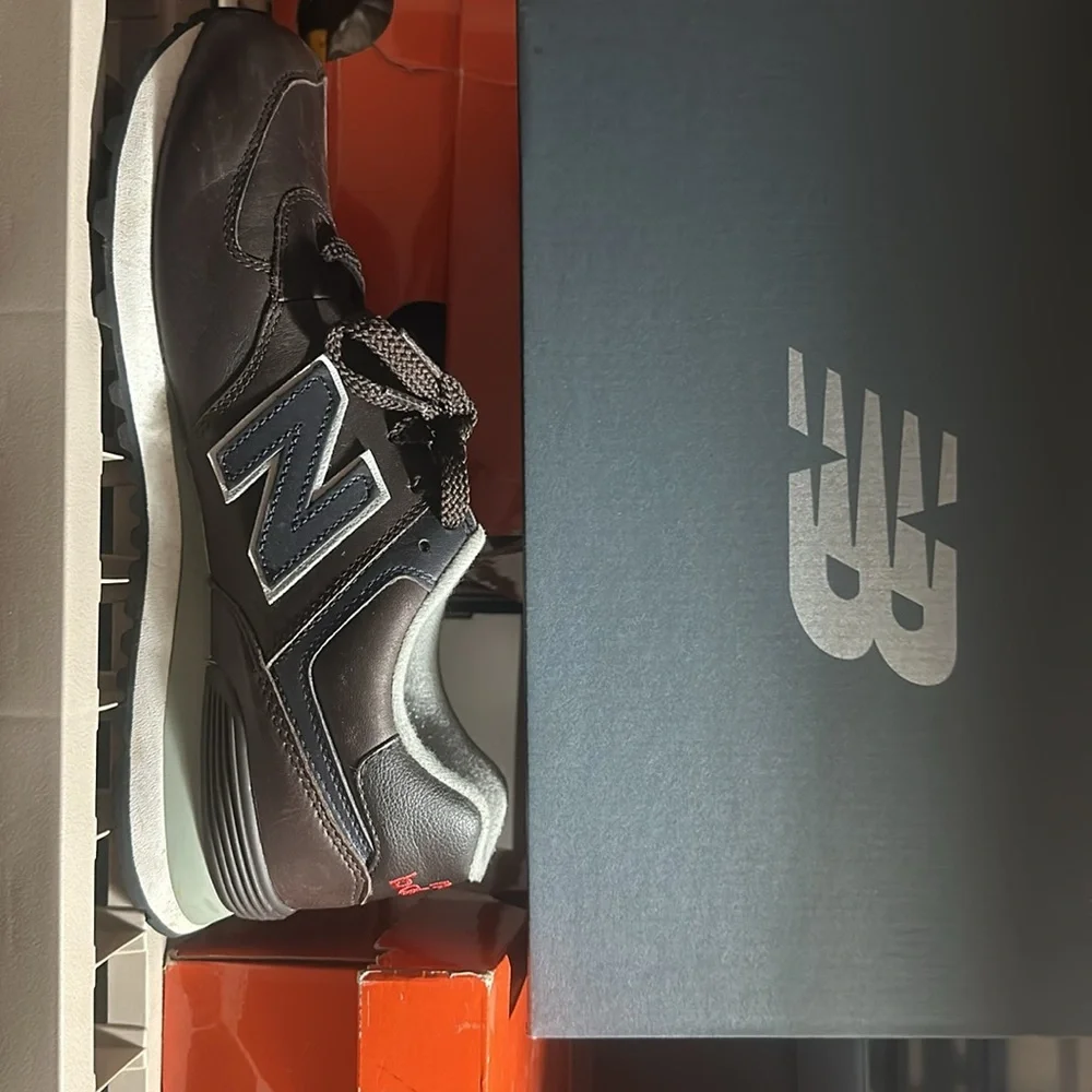 New Balance Dark Brown and Gray Athletic Shoes - Picture 2 of 4
